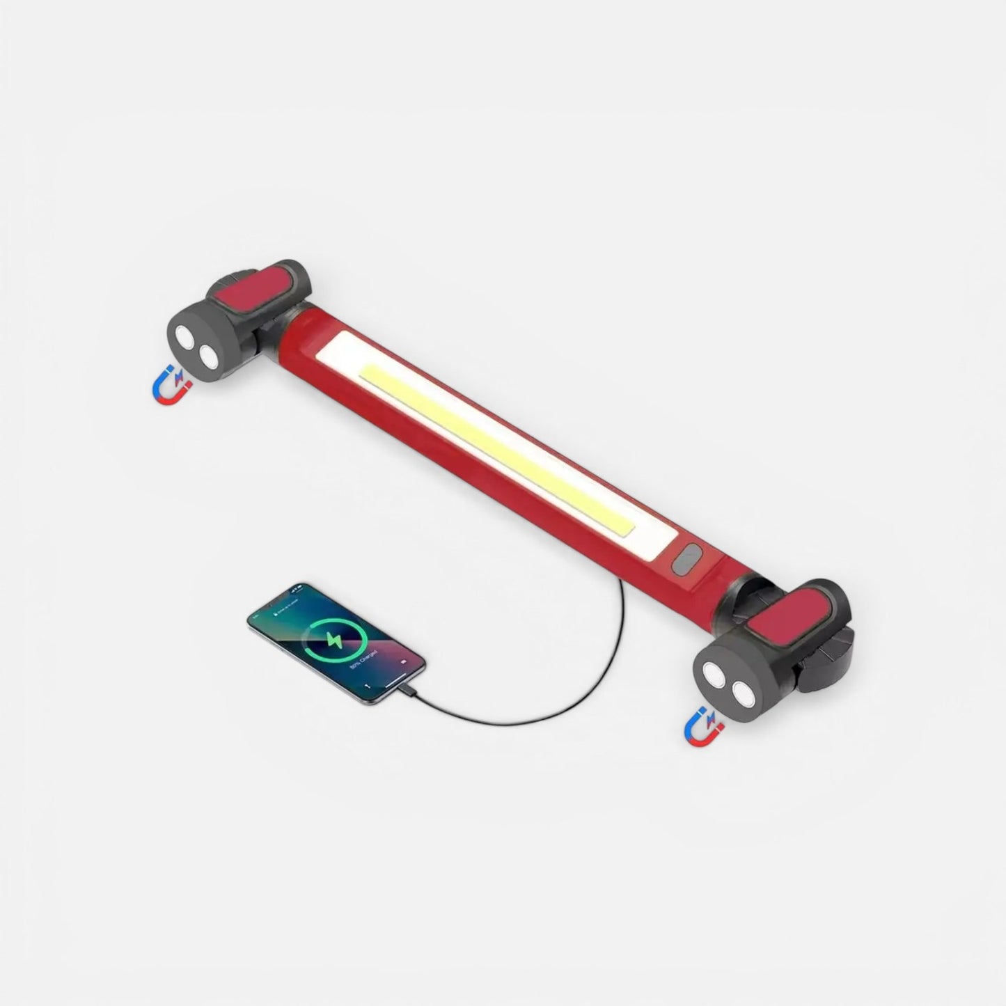 Lampe de travail LED rechargeable magnétique - Rouge
